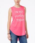 Rebellious One Juniors' Not Working High-low Graphic Tank