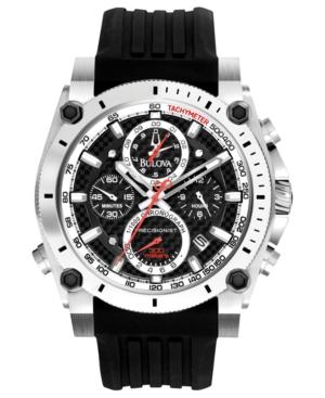 Bulova Watch, Men's Chronograph Precisionist Black Rubber Strap 47mm 98b172