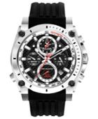 Bulova Watch, Men's Chronograph Precisionist Black Rubber Strap 47mm 98b172
