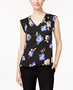 Nine West Printed V-neck Top