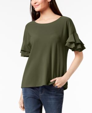 I.n.c. Ruffled-sleeve Top, Created For Macy's