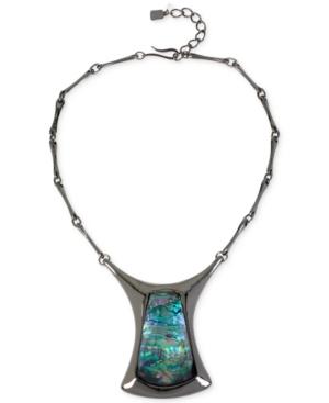 Robert Lee Morris Soho Hematite-tone Imitation Abalone Collar Necklace