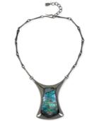Robert Lee Morris Soho Hematite-tone Imitation Abalone Collar Necklace