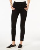 Black Daisy Juniors' Button-fly Skinny Jeans