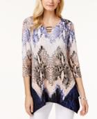 Jm Collection Hardware-embellished Handkerchief-hem Top, Created For Macy's