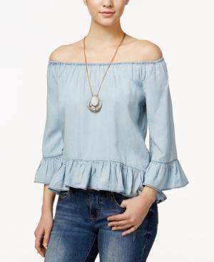 Sanctuary Julia Printed Off-the-shoulder Top