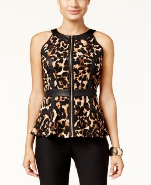 Thalia Sodi Animal-print Peplum Top, Only At Macy's