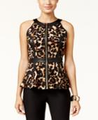 Thalia Sodi Animal-print Peplum Top, Only At Macy's