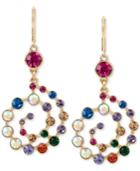 Betsey Johnson Gold-tone Multi-crystal Spiral Drop Earrings