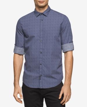 Calvin Klein Jeans Men's Scattered Diamond-print Cotton Shirt