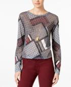 Bar Iii Printed Hacci Top, Only At Macy's
