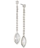 Carolee Silver-tone Marquise Crystal Linear Drop Earrings