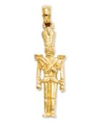 14k Gold Charm, Polished 3d Toy Soldier Charm