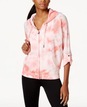 Calvin Klein Performance Zip Tie-dyed Three-quarter Sleeve Hoodie