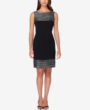 Tahari Asl Metallic Boucle Sheath Dress