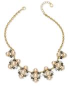 Charter Club Gold-tone Crystal & Pink Imitation Pearl Statement Necklace, Created For Macy's