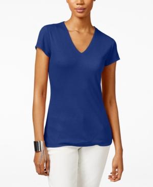 I.n.c. Ribbed V-neck Top, Created For Macy's