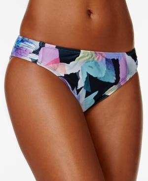Bar Iii Floral Ruched-tab Bikini Bottom, Only At Macy's Women's Swimsuit