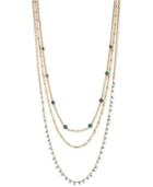 Bcbgeneration Gold-tone Blue Bead Layer Long Length Necklace