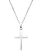 Sterling Silver Necklace, Polished Cross Pendant