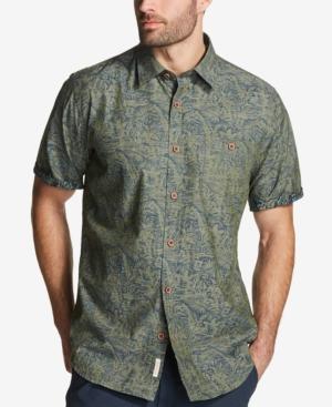 Weatherproof Vintage Men's Leaf-print Chambray Shirt