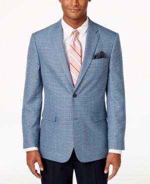Tommy Hilfiger Men's Classic-fit Blue Houndstooth Sport Coat