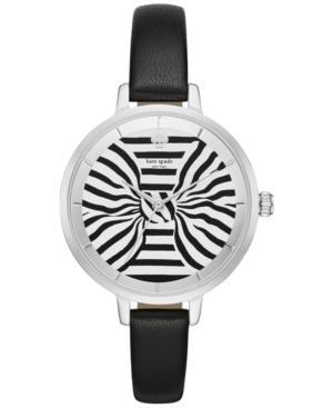 Kate Spade New York Women's Metro Black Leather Strap Watch 34mm Ksw1032