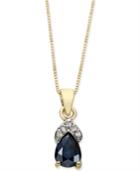 Sapphire (7/8 Ct. T.w.) & Diamond Accent 18 Pendant Necklace In 14k Gold