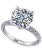 Diamond Pave Mount Setting (1/2 Ct. T.w.) In 14k White Gold