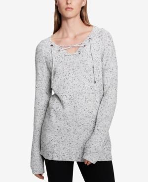 Calvin Klein Speckled Lace-up Sweater