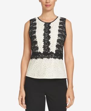 Cece Colorblocked Lace Shell