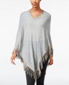 Inc International Concepts V-neck Fringe Poncho, Only At Macy's