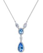 Danori Silver-tone Crystal & Pave Lariat Necklace, Created For Macy's