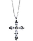 Unwritten Silver-tone Crystal Cross Necklace