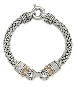 Diamond Mesh Circle Bracelet (1/3 Ct. T.w) In Sterling Silver And 14k Gold-plated Sterling Silver