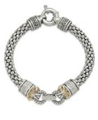 Diamond Mesh Circle Bracelet (1/3 Ct. T.w) In Sterling Silver And 14k Gold-plated Sterling Silver
