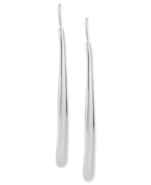 Robert Lee Morris Soho Earrings, Silver-tone Long Teardrop Pull-thru Earrings