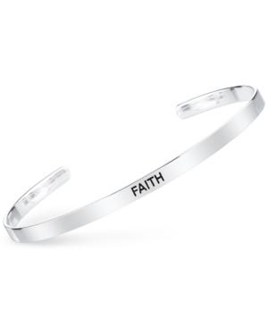 Unwritten Faith Engraved Cuff Bracelet In Sterling Silver