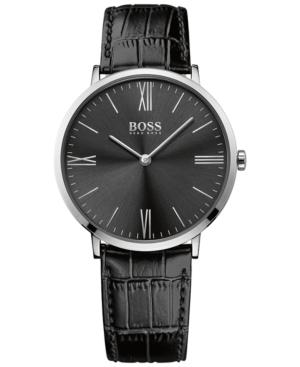 Boss Hugo Boss Men's Jackson Black Leather Strap Watch 40mm 1513369