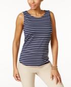 Charter Club Striped Tank Top, Only At Macy's
