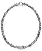 Diamond Barrel Necklace In Sterling Silver (1/4 Ct. T.w.)