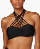 Hula Honey Malibu Solids Strappy Halter Bikini Top Women's Swimsuit