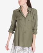 Max Studio London Long-sleeve Utility Shirt, Created For Macy's