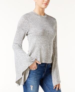 Bar Iii Bell-sleeve Melange Top, Created For Macy's