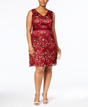 Adrianna Papell Plus Size Lace Sheath Dress
