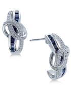 Sapphire (1-1/3 Ct. T.w.) And Diamond (1/4 Ct. T.w.) Drop Earrings In 14k White Gold