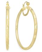 Simone I. Smith 18k Gold Over Sterling Silver Earrings, Laser And Diamond-cut Extra Large Hoop Earrings