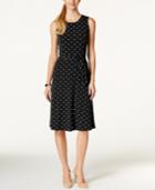 Charter Club Dot-print Tie-waist Dress, Only At Macy's