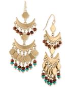 Rachel Rachel Roy Gold-tone Multi-bead Chandelier Earrings