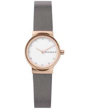 Skagen Women's Freja Gray Leather Strap Watch 26mm